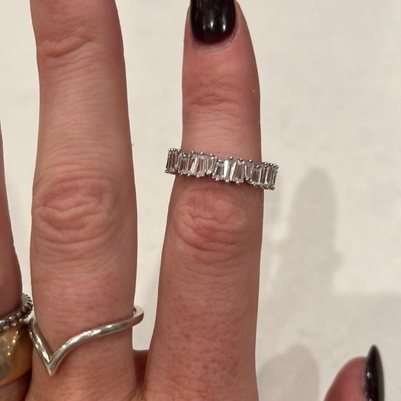 CZ and Sterling Diamond Ring | Size 8 - Picture 2 of 5